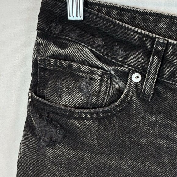 Express Women's Faded Black 90's Ankle Boot Mid Rise Jeans Sz 12R NWT Distressed - Picture 6 of 13